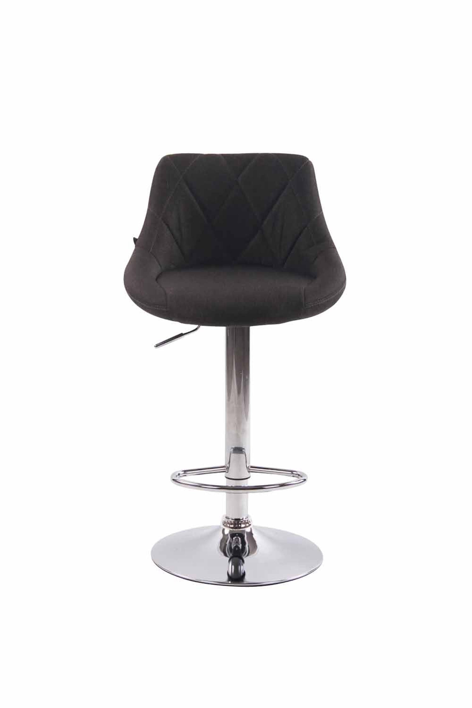 BARHOCKER Lazius, Gestell Metall in Chromoptik, Stoff Dunkelgrau - Chromfarben/Dunkelgrau, Textil/Metall (46/100/49cm) - TPFLiving