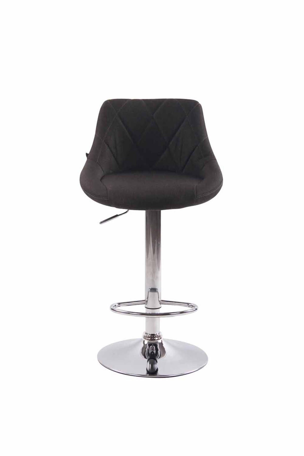 BARHOCKER Lazius, 2er Set, Gestell Metall in Chromoptik, Stoff Dunkelgrau - Chromfarben/Dunkelgrau, Textil/Metall (46/100/49cm) - TPFLiving