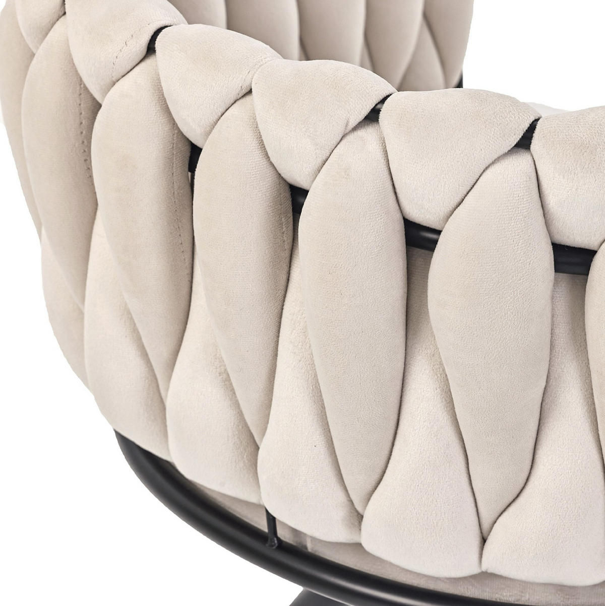 ESSZIMMERSTUHL 6er-Set drehbar Samt Beige mit Metallgestell - Beige, Metall (54/72/59.2cm) - Meubliv