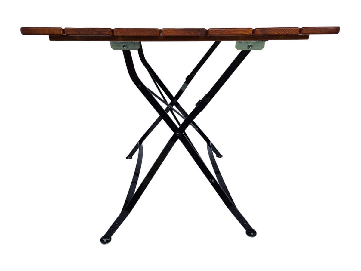 BIERGARTENTISCH BAVARIA 74x80x80cm Klappbar Eschenholz Schwarz/Braun - Braun, Holz (80/80/74cm) - CHEFGASTRO