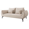 SOFA Cavo 2 - Schwarz/Naturfarben, Holz/Textil (208/86/118cm) - MIRJAN24