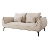 SOFA Cavo 2 - Schwarz/Naturfarben, Holz/Textil (208/86/118cm) - MIRJAN24