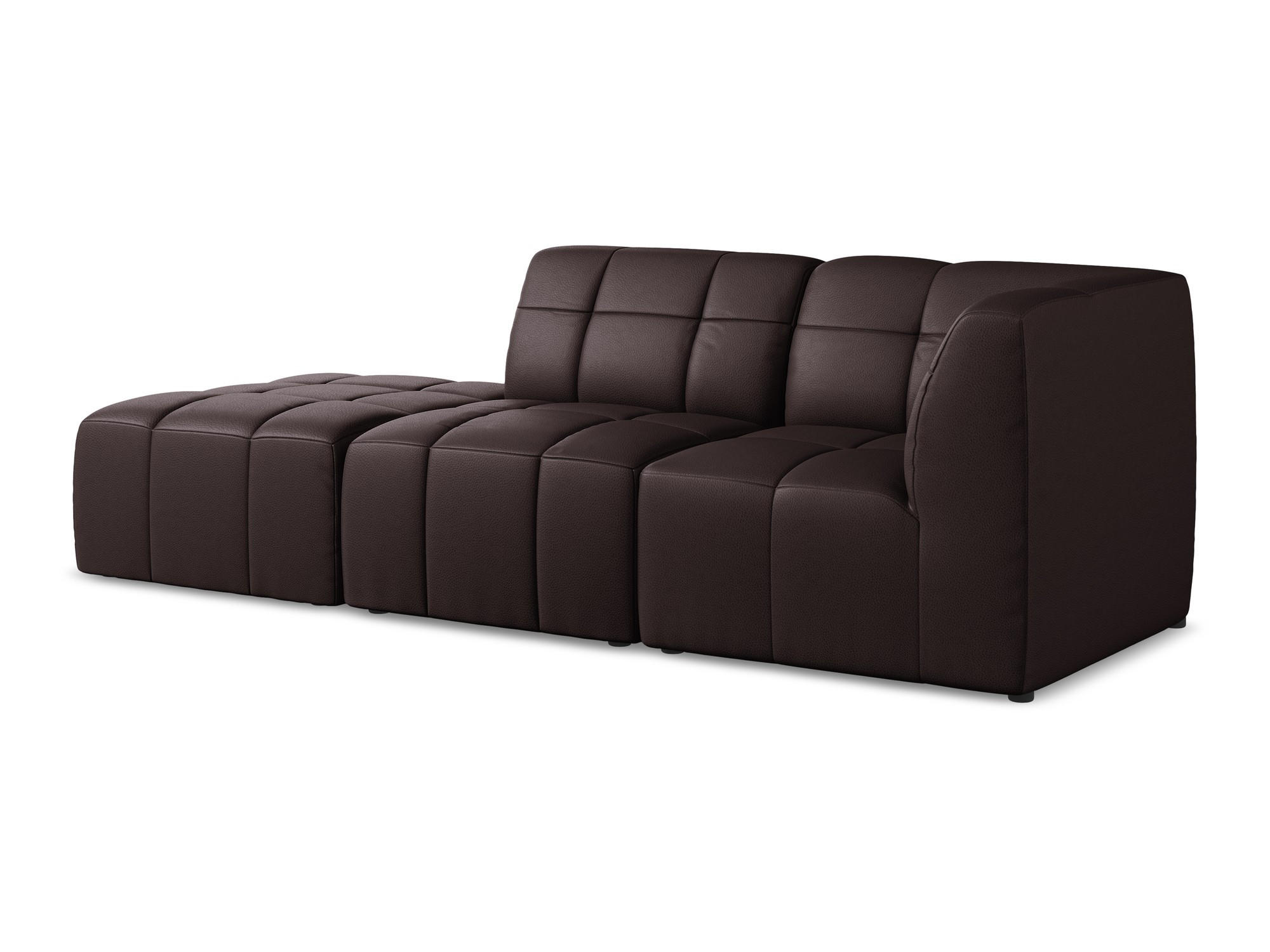 ECKSOFA Links Kunstleder Violett - Pflaume/Schwarz, Holzwerkstoff/Kunststoff (240/90cm) - Makamii
