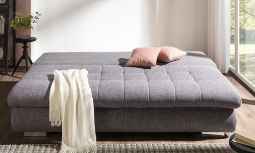 Graues Schlafsofa mit Ausziehfunktion