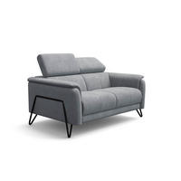 SOFA RODEN 2-Sitzer, hellgrau, Veloursstoff - Hellgrau, Holz/Textil (152/82/103cm) - Wozimo