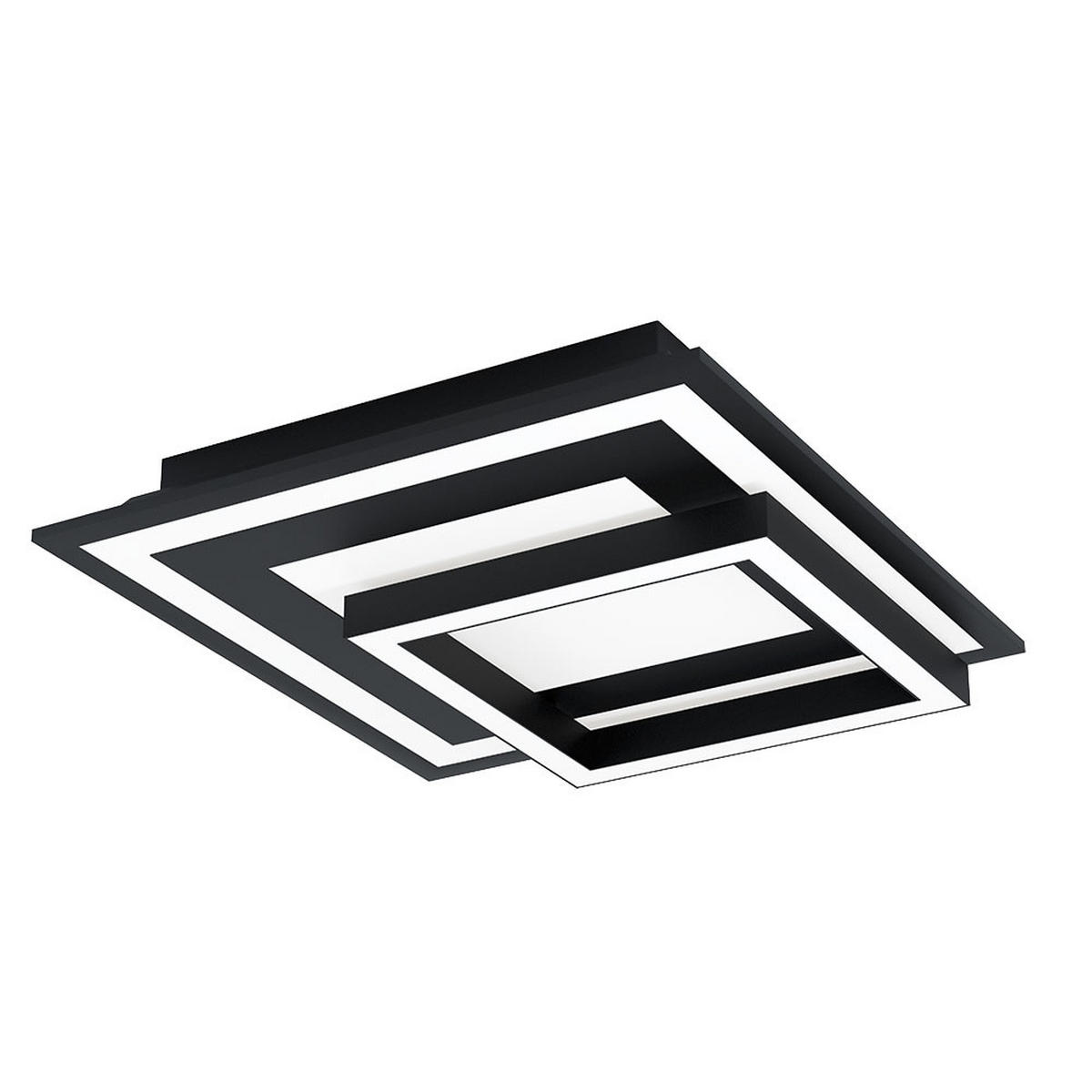 DECKENLEUCHTE LED Stahl, Schwarz, schwenkbar - Schwarz, Metall (45/45/7cm)