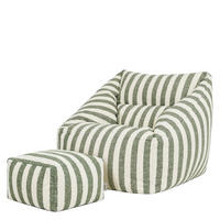 SITZSACK mit Hocker Natalia Bouclé - Grün, Textil (70/65/70cm) - icon
