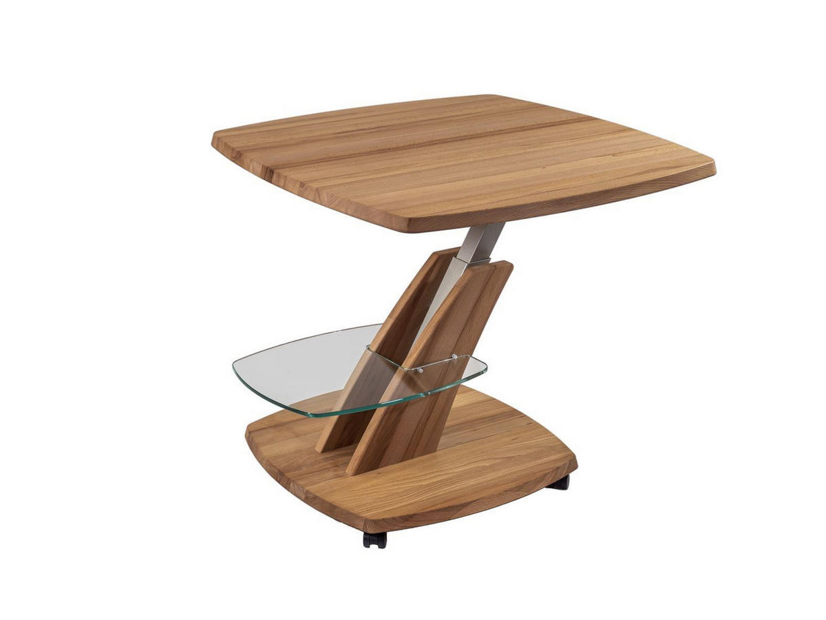 FUNKTIONSTISCH Castalia höhenverstellbar 70 x 70 x 47-64 Couchtisch Massivholz Kernbuche - Braun, Holz (70/70/47cm) - 58aufmkessel