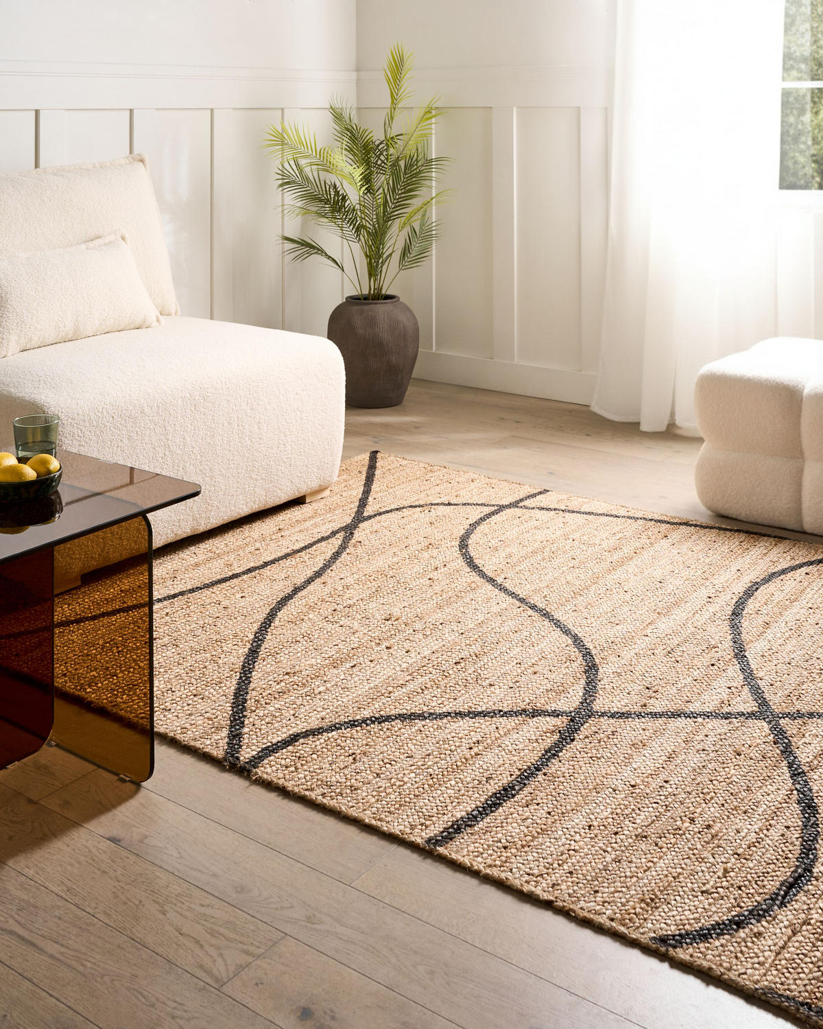 KOBEREC Béžový 160/230 cm Juta Ghota - béžová, textil (160/230cm) - Beliani