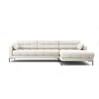 ECKSOFA rechts Mamaia aus strukturiertem Stoff leichtes beige 5 Sitzplätze - Creme, Textil (185/293cm) - Micadoni