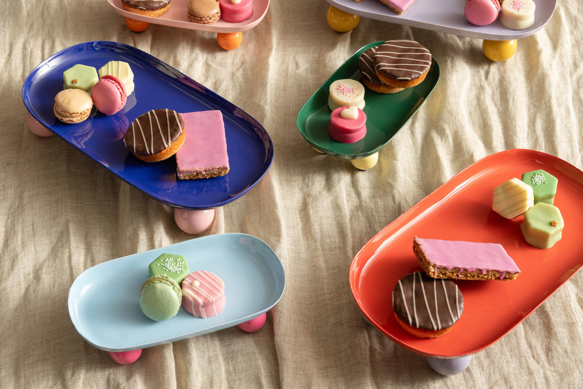 SERVIERTABLETT Double Funky Grün 39/16/6 cm - Grün, Metall (16/6/39cm) - Present Time