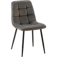 STUHL Samt Anthrazit - Anthrazit/Schwarz, Textil/Metall (45/84/55cm) - CLP
