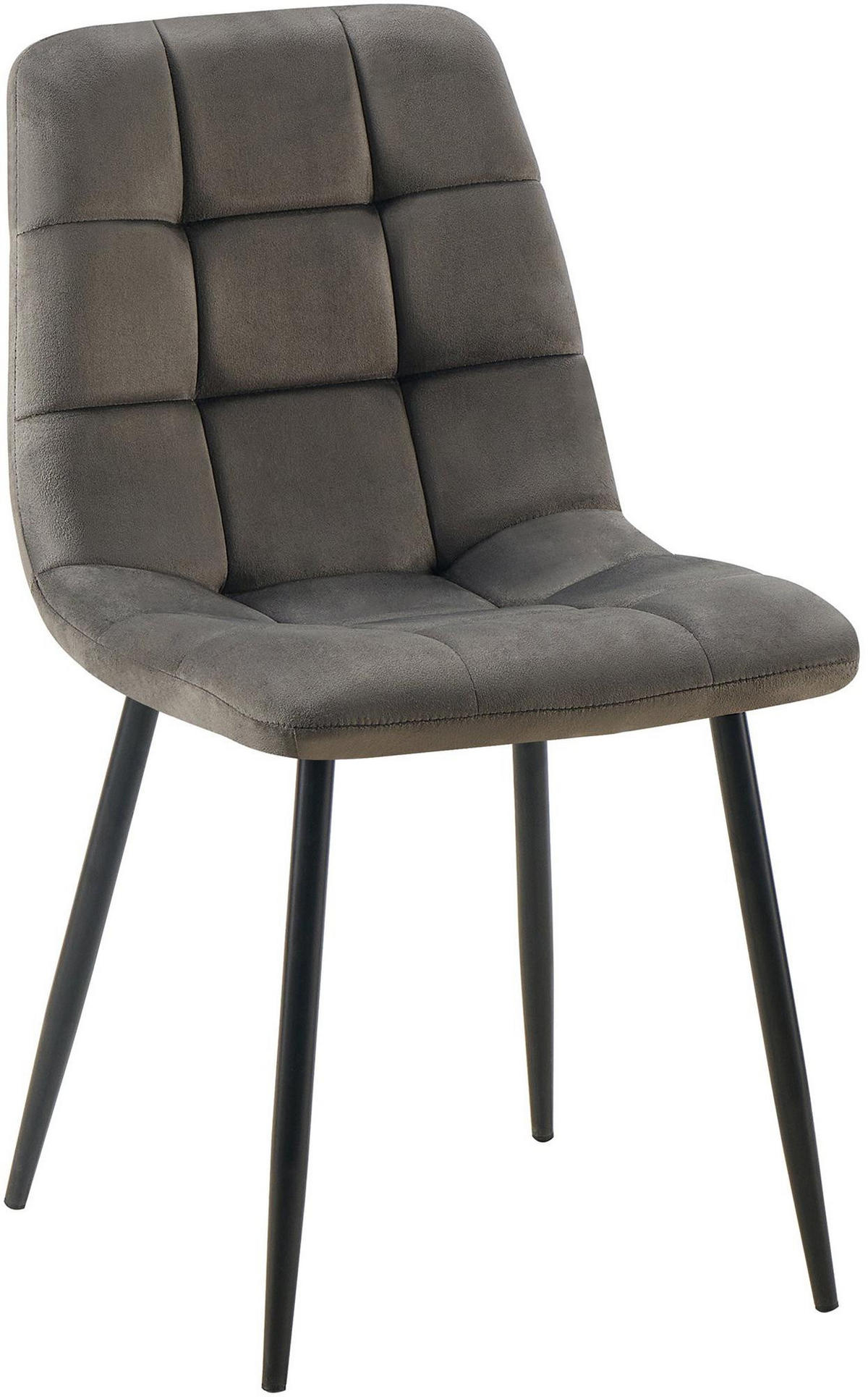STUHL Samt Anthrazit - Anthrazit/Schwarz, Textil/Metall (45/84/55cm) - CLP