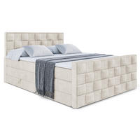BOXSPRINGBETT ZAFIRA KING - 120 x 200 - H3/H4 - Ecru - Ecru, Holzwerkstoff (120/200cm) - ALTDECOR