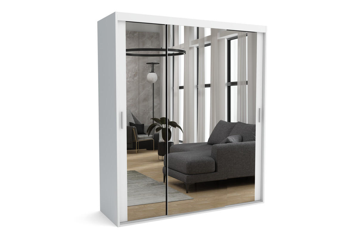 KLEIDERSCHRANK MAT A Weiß 170x60x205 cm - Weiß, Holzwerkstoff (170/205/60cm) - FURNLUX