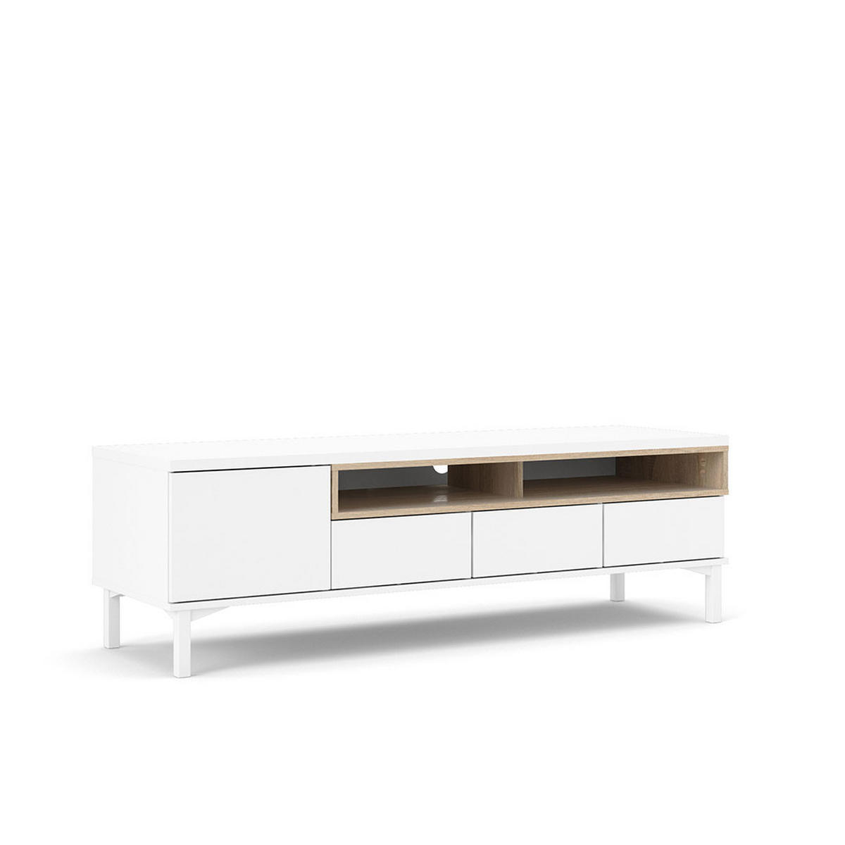 TV-MÖBEL, Roomers, Weiß, Holzwerkstoff, 156 x 49 x 49 cm - Weiß, Holzwerkstoff (156/49/49cm) - ebuy24