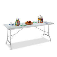 GARTENTISCH - Weiß, Kunststoff/Metall (74/178/72cm) - Relaxdays