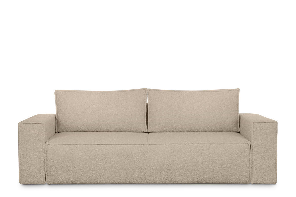 3-SITZER-SOFA NAPI II mit Schlaffunktion, hellbeige - Beige, Textil (244/89/101cm) - KONSIMO®