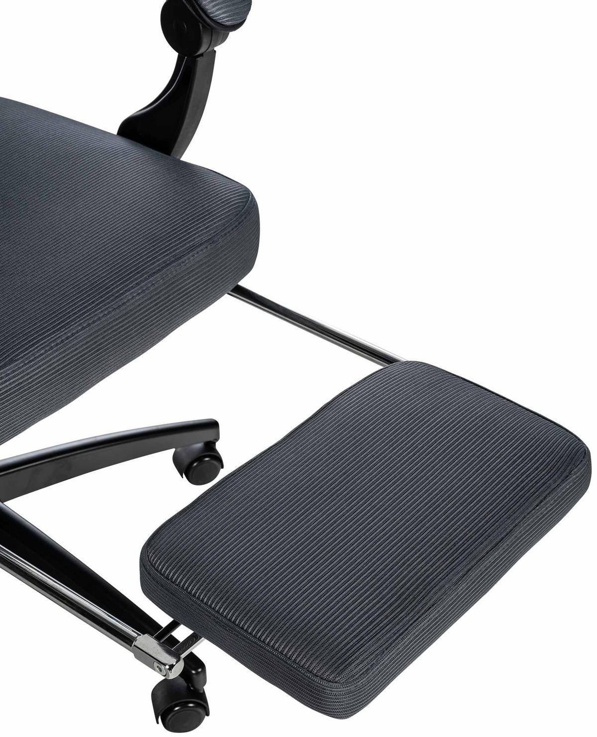 DREHSTUHL Stoff Dunkelgrau - Dunkelgrau/Schwarz, Kunststoff/Textil (61/135/69cm) - CLP
