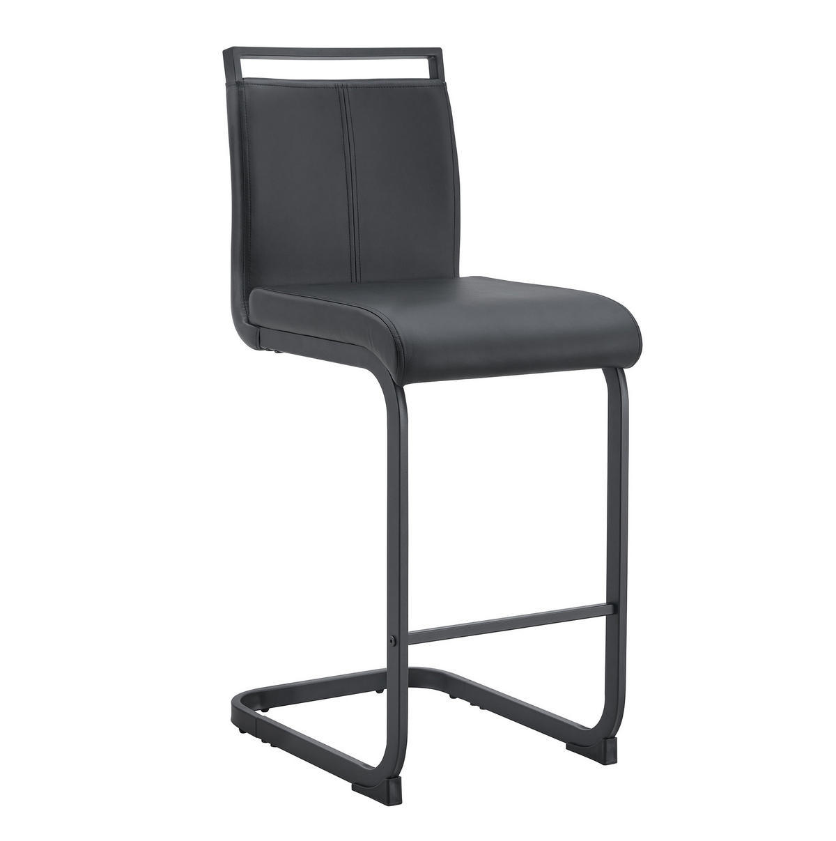 BARHOCKER 2er-Set Schwarz mit Fußstütze - Schwarz, Metall (46.5/96.5/39cm) - MIVRAY