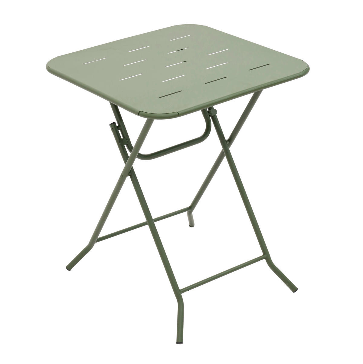 BISTRO-SET 60/60/73 cm mit 2 Klappstühlen, aus Stahl mit E-Coating, platzsparend und pflegeleicht, Grün - Grün, Metall - Redom