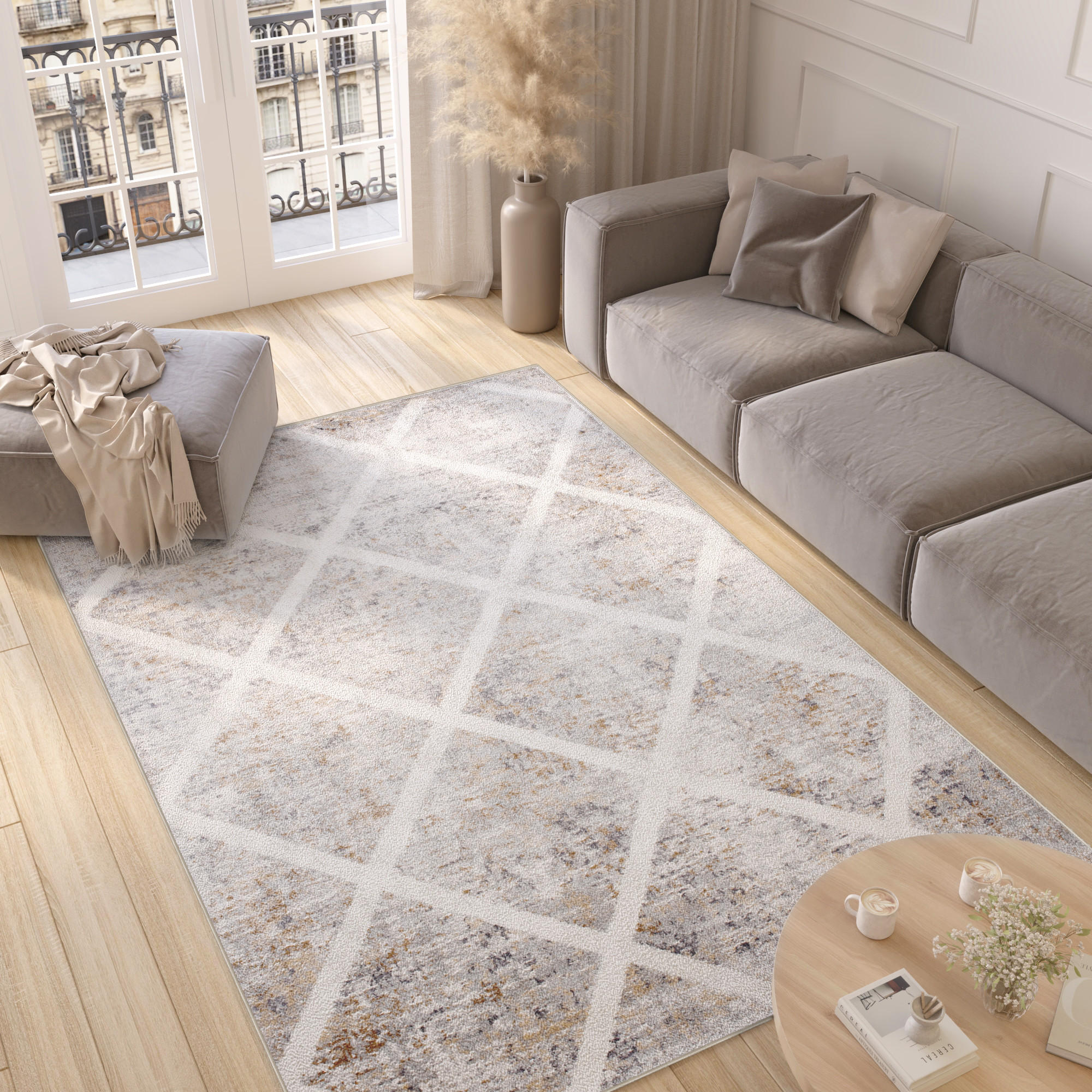 Thumbnail - Tapiso Teppich, Grau, Textil, Rechteckig, 200x300 cm, Teppiche & Böden, Teppiche