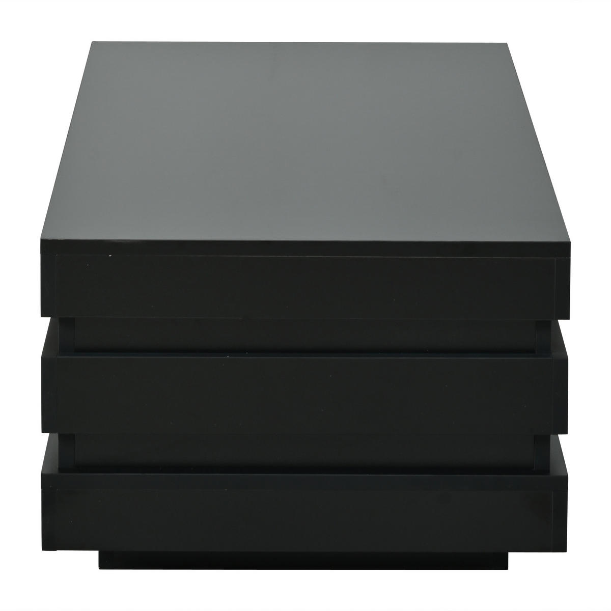 COUCHTISCH Schwarz LED 100x50x35cm mit Stauraum und Spanplatte - Schwarz, Holzwerkstoff (100/50/35cm) - FLIEKS