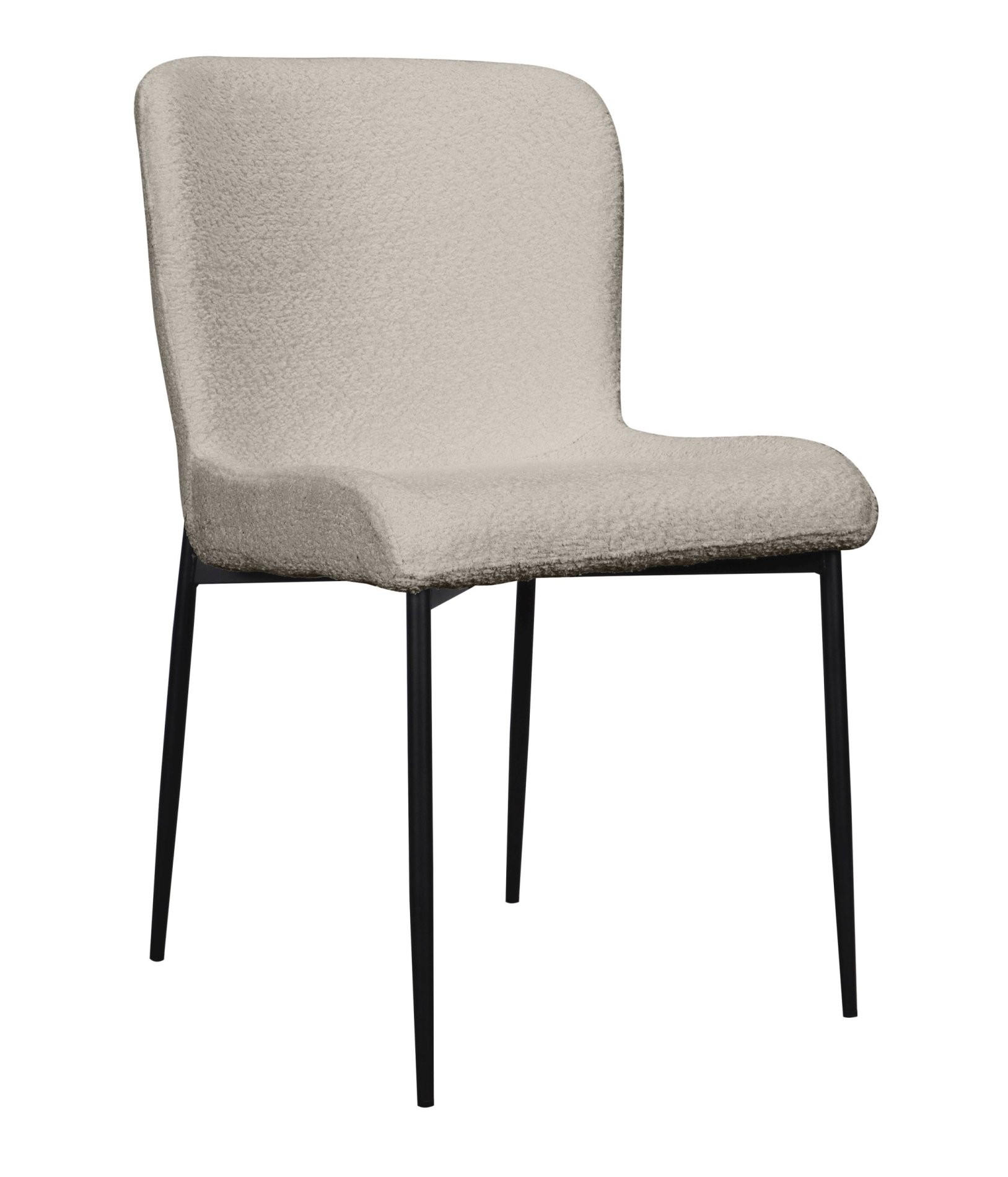 POLSTERSTUHL Neul Hellgra / Schwarz mit Bouclé-Bezug - Hellgrau/Schwarz, Textil/Metall (50/81/54.5cm) - Selsey