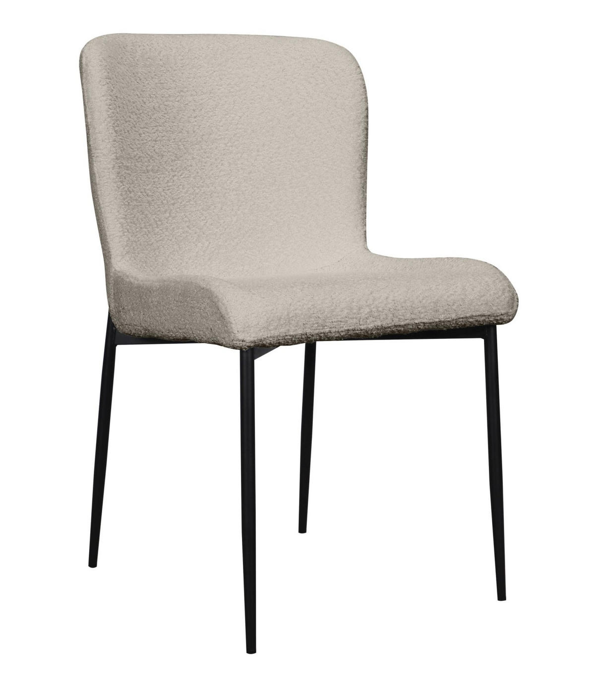 POLSTERSTUHL Neul Hellgra / Schwarz mit Bouclé-Bezug - Hellgrau/Schwarz, Textil/Metall (50/81/54.5cm) - Selsey