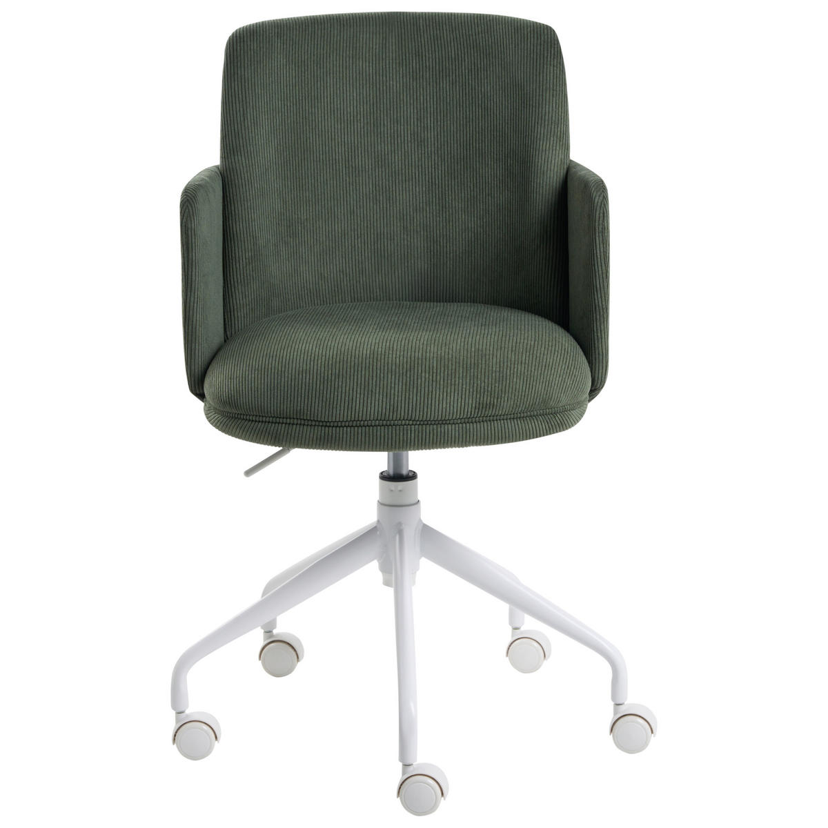 BÜROSTUHL Cord Dunkelgrün Dryden - Weiß/Grün, Textil (60/84/60cm) - Beliani