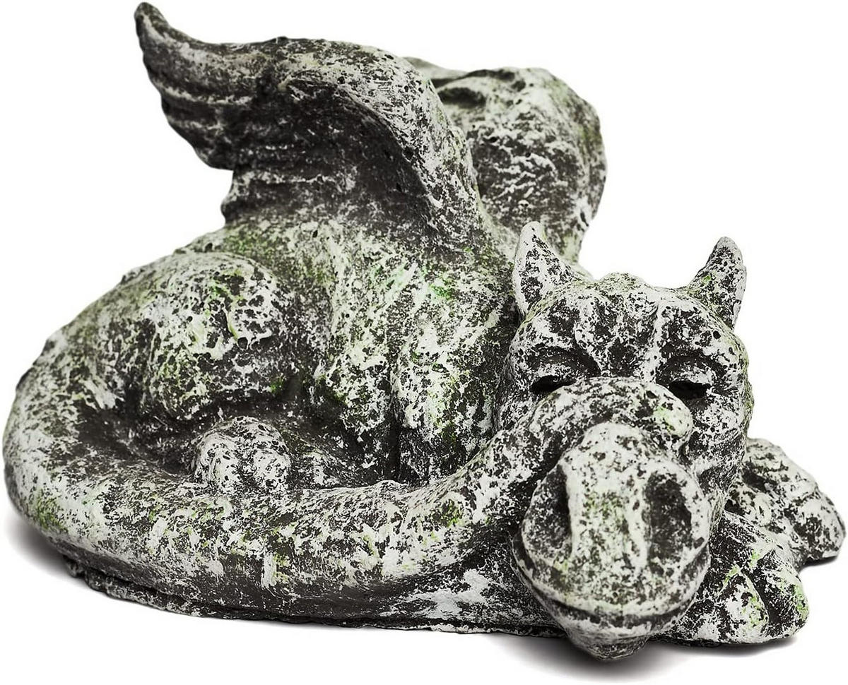 STEINFIGUR Drache Pedro, frostfest, Steinguss - Grau, Stein (13/8/11cm) - stoneandstyle