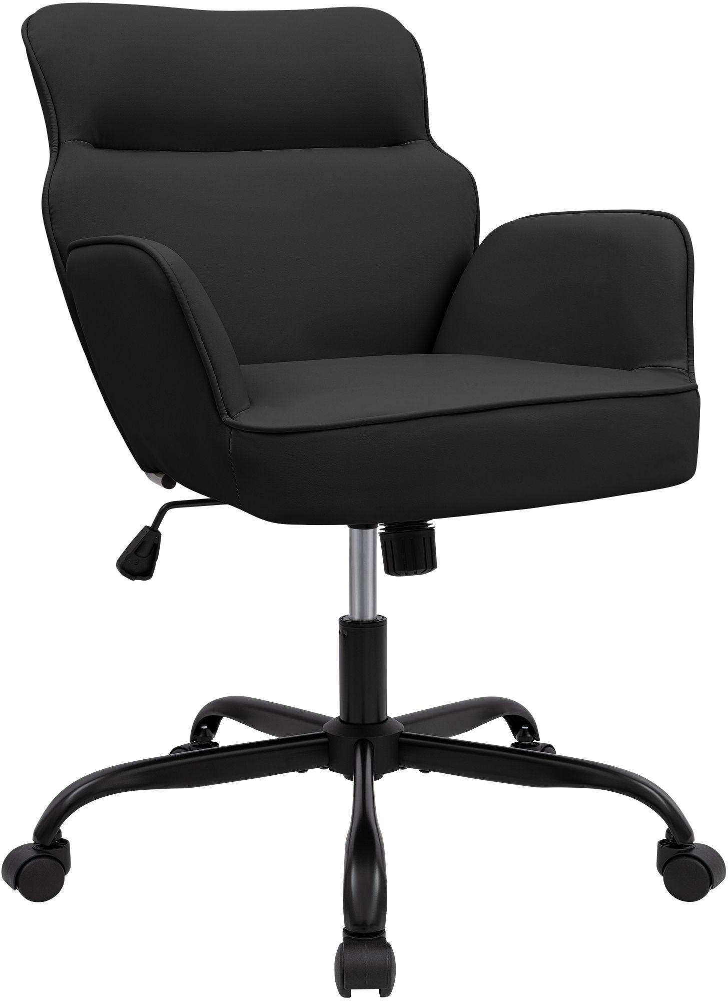 DREHSTUHL Lederlook Schwarz - Schwarz, Textil (62/86/68cm) - CLP
