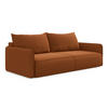 3-SITZER SOFA mit Schlaffunktion Samt Stoff Orange - Terra cotta/Schwarz, Kunststoff/Textil (216/86/105cm) - Makamii