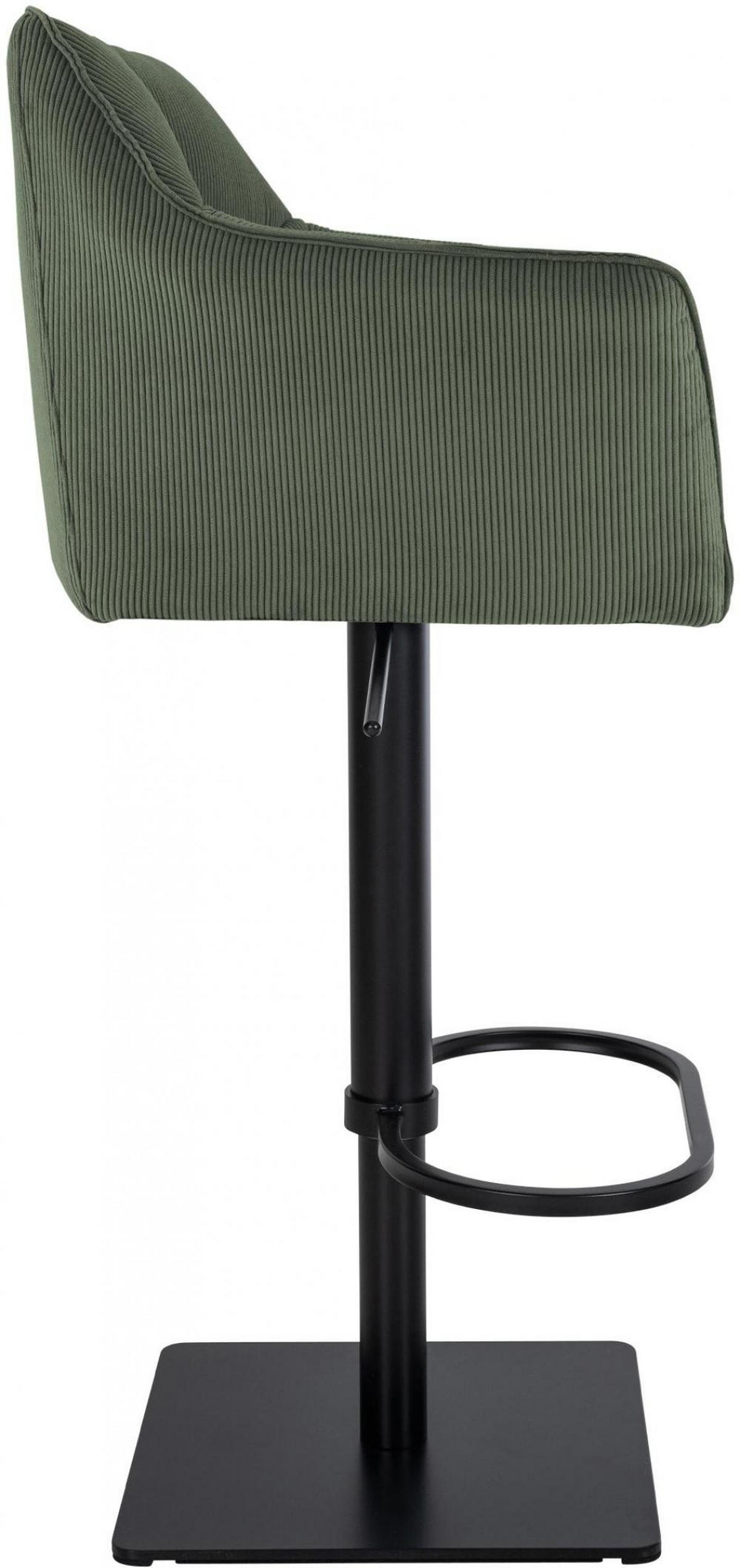 BARHOCKER Cord Grün - Schwarz/Grün, Textil/Metall (64/88/45cm) - CLP