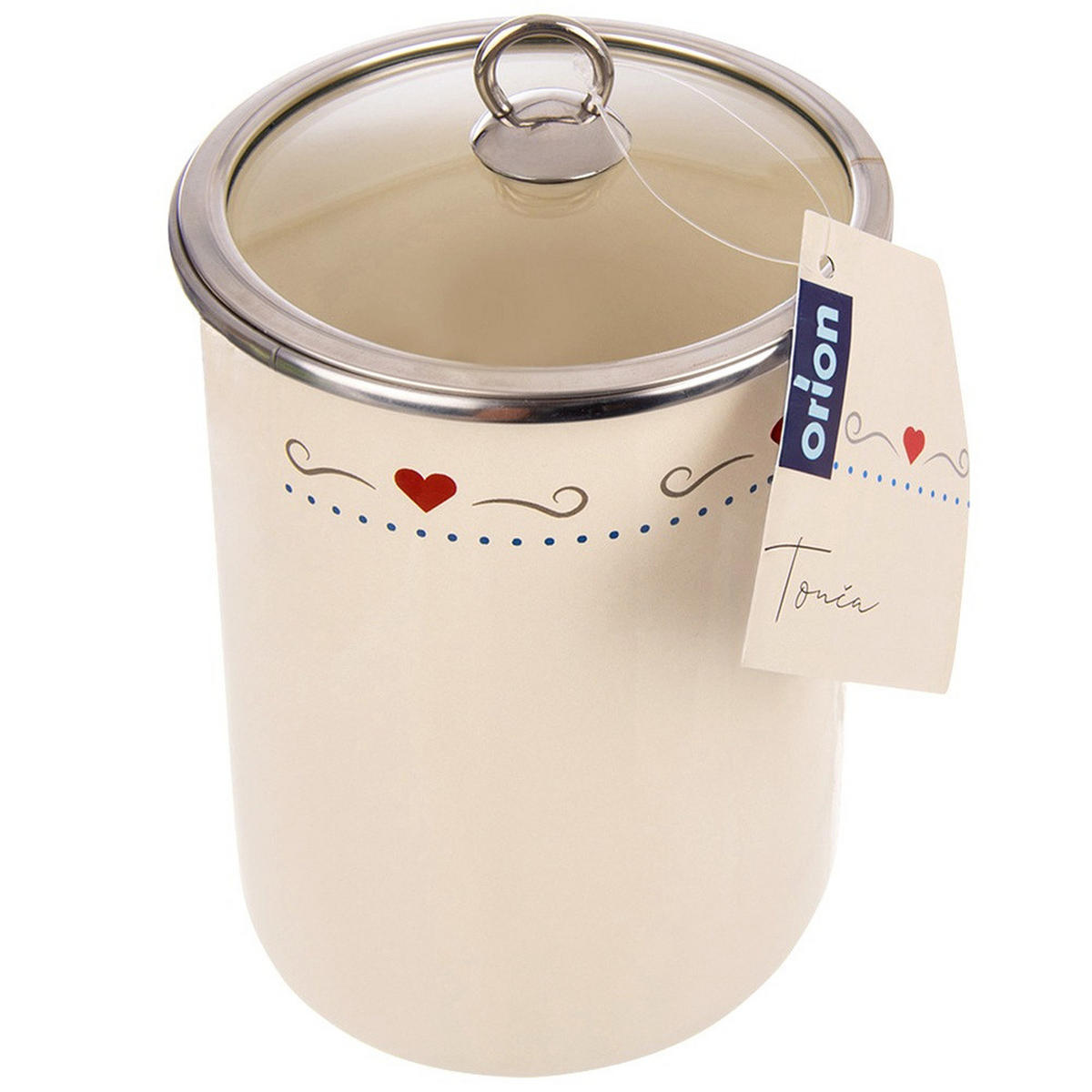 LEBENSMITTELBEHÄLTER emailliert 1,9 l Cremeweiß - Creme, Metall (13/21/13cm) - Orion 