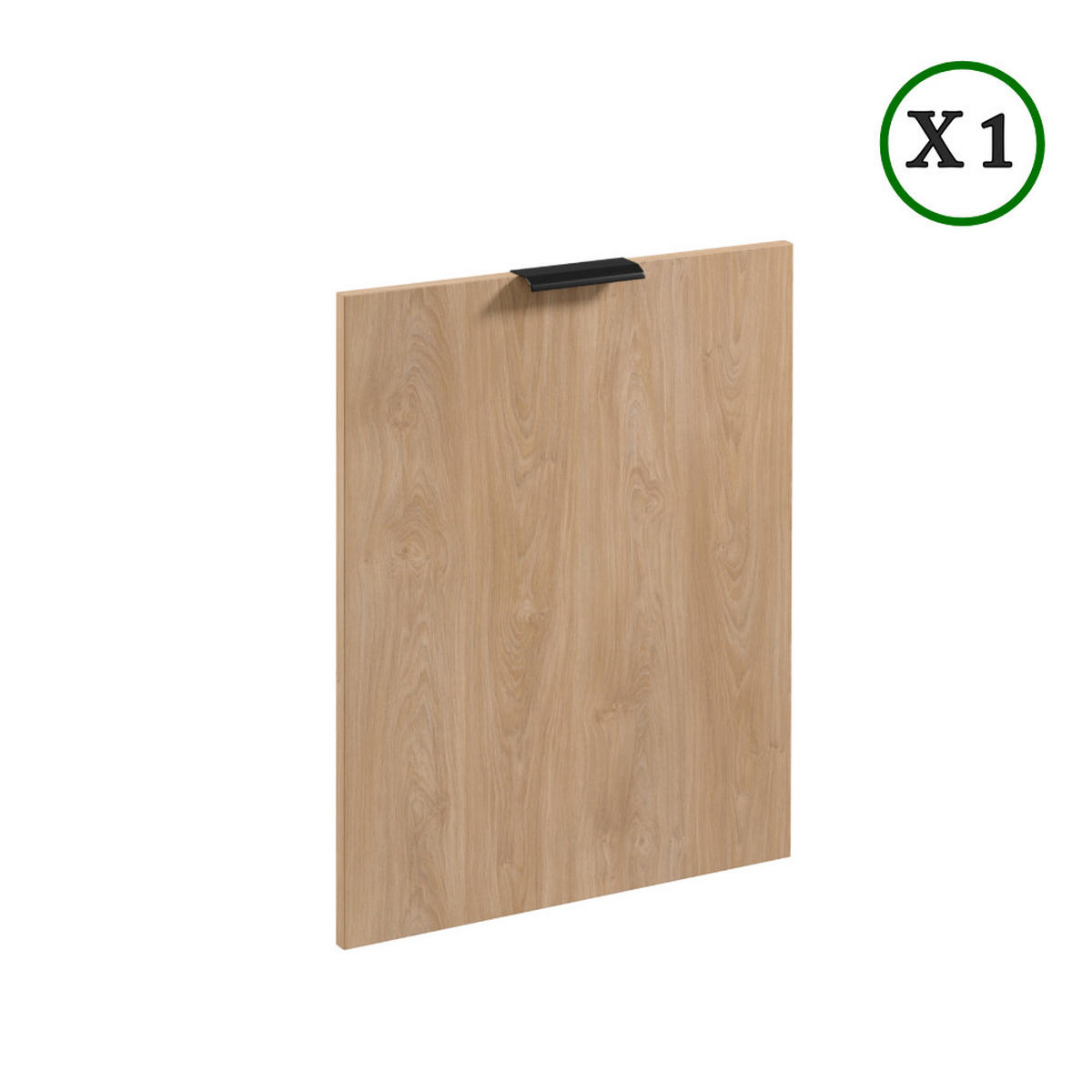KÜCHENZEILE 200 cm - Sorento K46-M200 - in Beige / Sonoma Eiche - Beige/Schwarz, Holz/Holzwerkstoff (200/210/58cm)