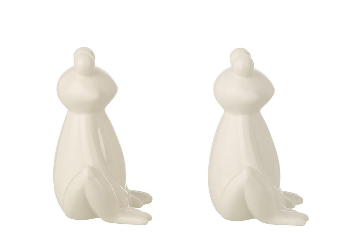 DEKOOBJEKT FROSCH Weiß - Weiß, Keramik (11/18/15.5cm) - J-Line