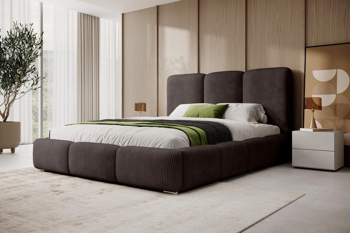 POLSTERBETT Doppelbett Walmer 140x200 cm Dunkelbraun - Dunkelbraun, Textil (140/200cm) - Fedve