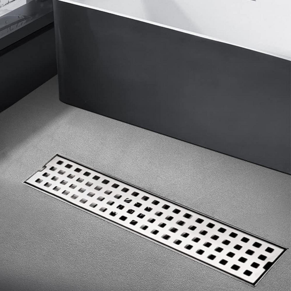 BODENABLAUF – 6,8 x 30 cm – Rechteckig - Silberfarben, Metall (31/7/7.8cm)