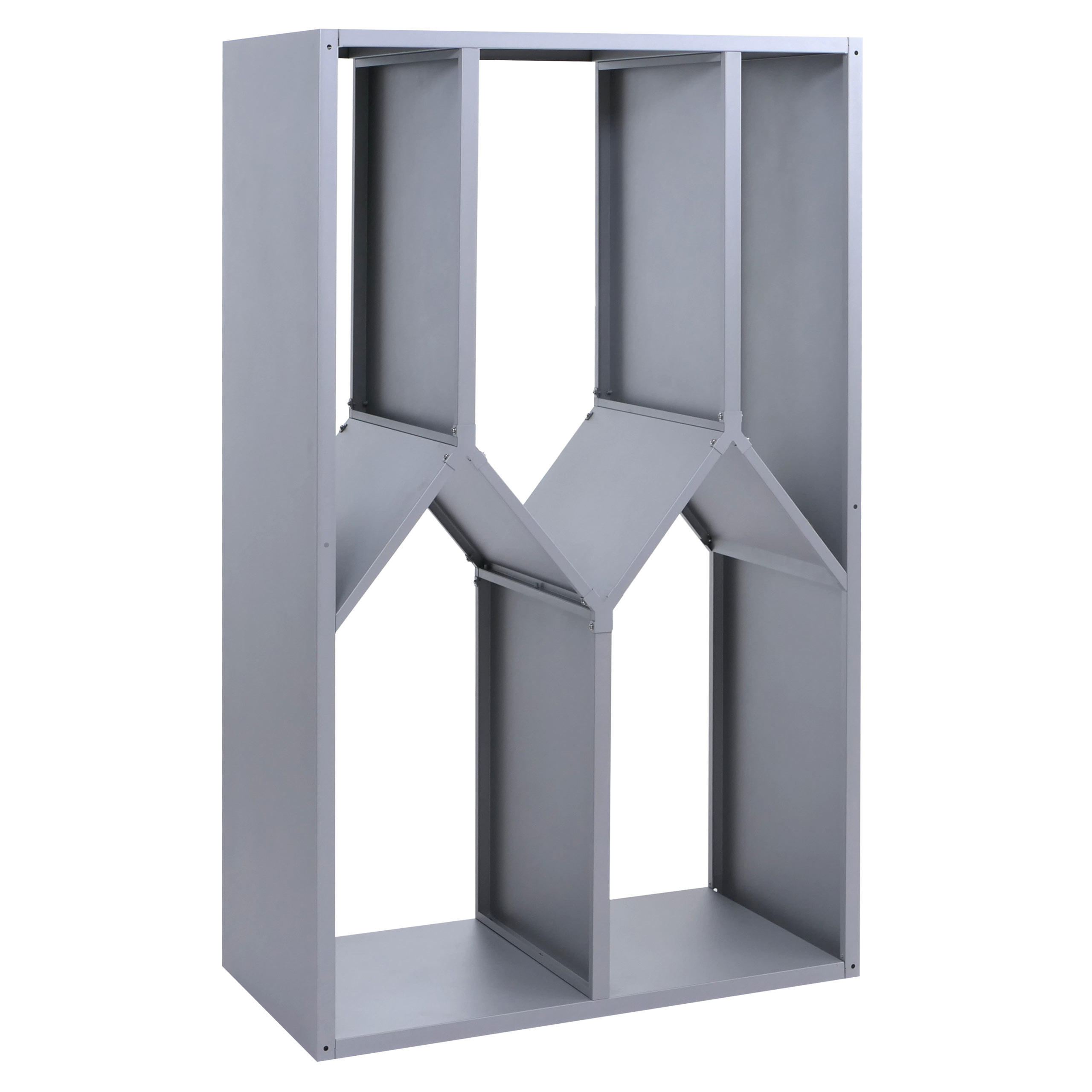 BRENNHOLZLAGER Grau - Grau, Metall (95/160/50cm) - MCW