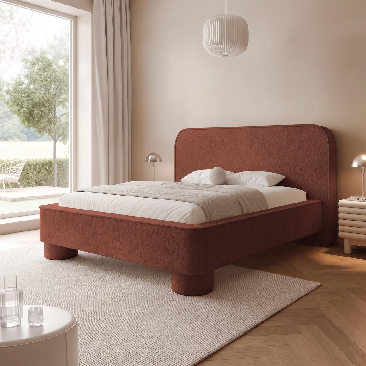 POLSTERBETT SALNUK 120x200 cm, Rot - Rot, Textil (200/120cm) - Fedve