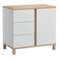 KOMMODE mit 3 Schubladen und 1 Tür - L90 cm - Altitude - Weiß, Holzwerkstoff (53/84/90cm) - Calicosy