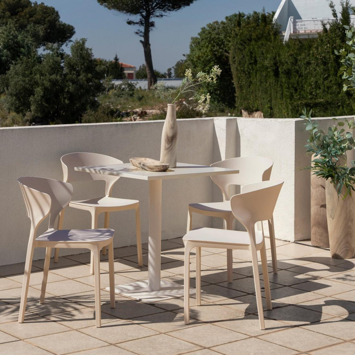 STUHL FÜR DRAUSSEN Serin Beige 48 cm x 76 cm - Beige, Kunststoff (48/76/52cm)