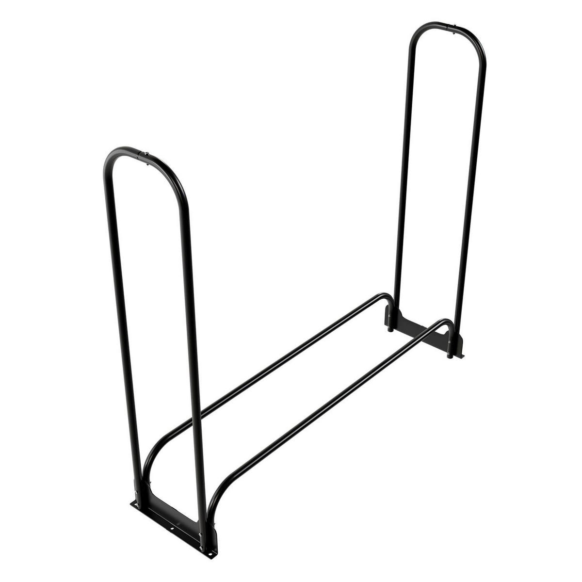 KAMINHOLZREGAL mit Abdeckung - Schwarz, Metall (130/117/36cm) - Juskys