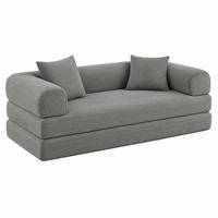 SCHLAFSOFA klappbar Velours Taupe - Taupe, Kunststoff (89/59/195cm) - Meubliv