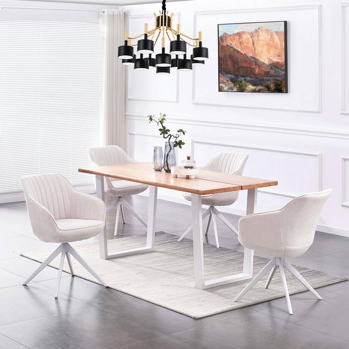 ARMLEHNSTUHL ARVIT Creme - Creme, Textil/Metall (57/81/62cm) - B&D Home
