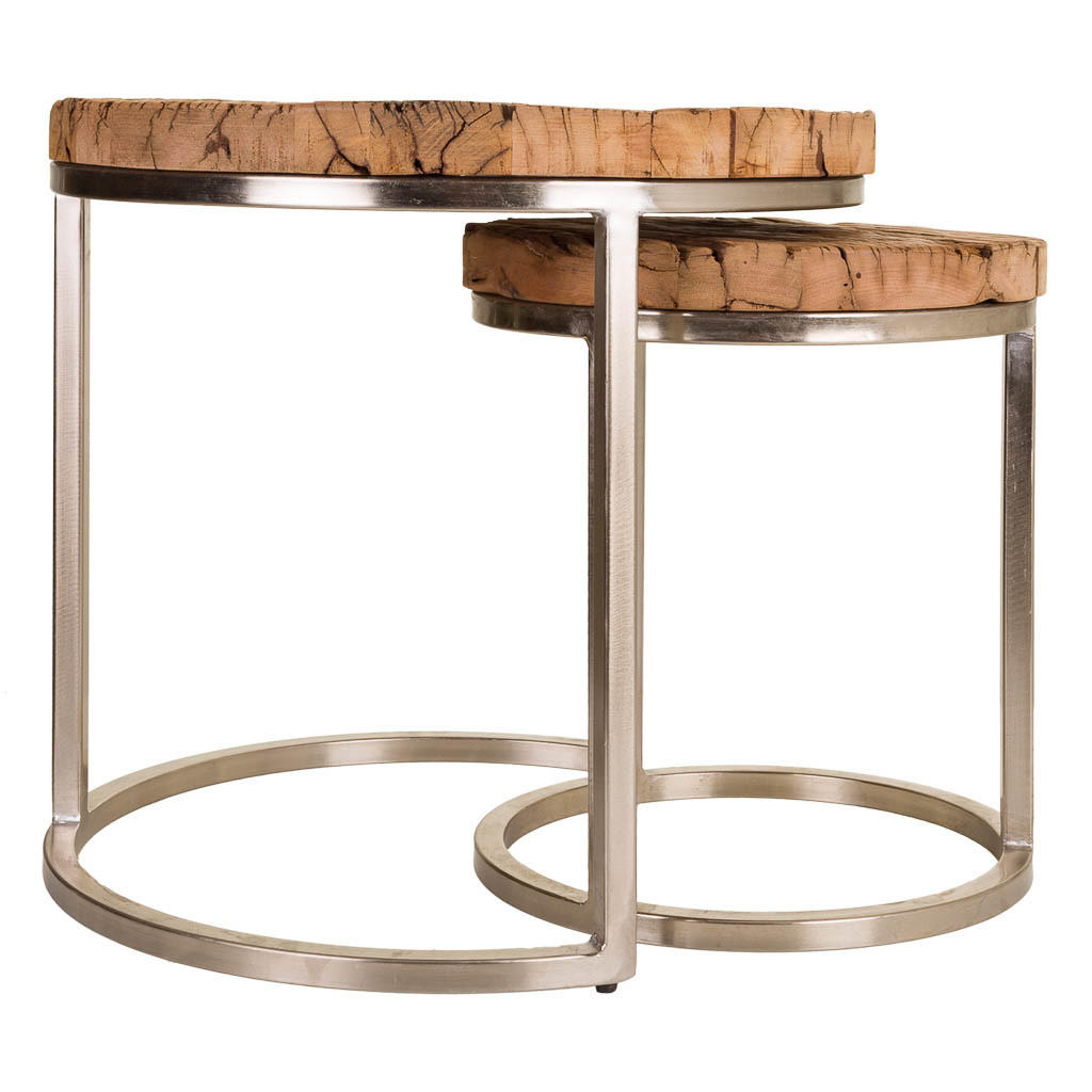 BEISTELLTISCH 2er-Set - Braun, Holz (52/52/51cm) - Wanderlust