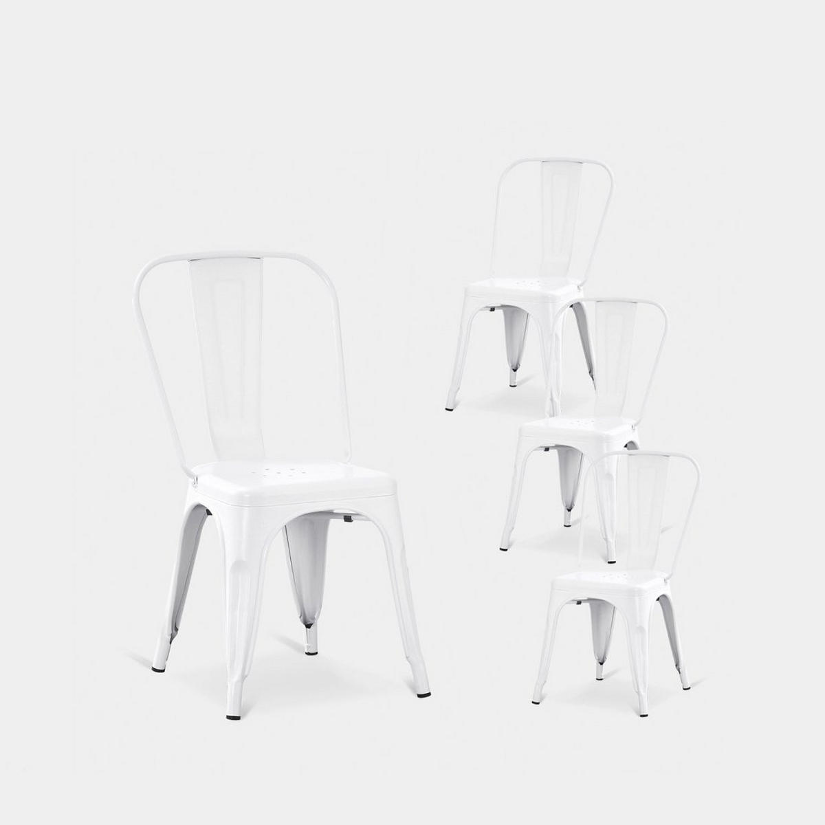 GARTENSTUHL Hjorts Weiß 46 cm x 85 cm 4er-Set - Weiß, Metall (46/85/49cm) - Klast Home