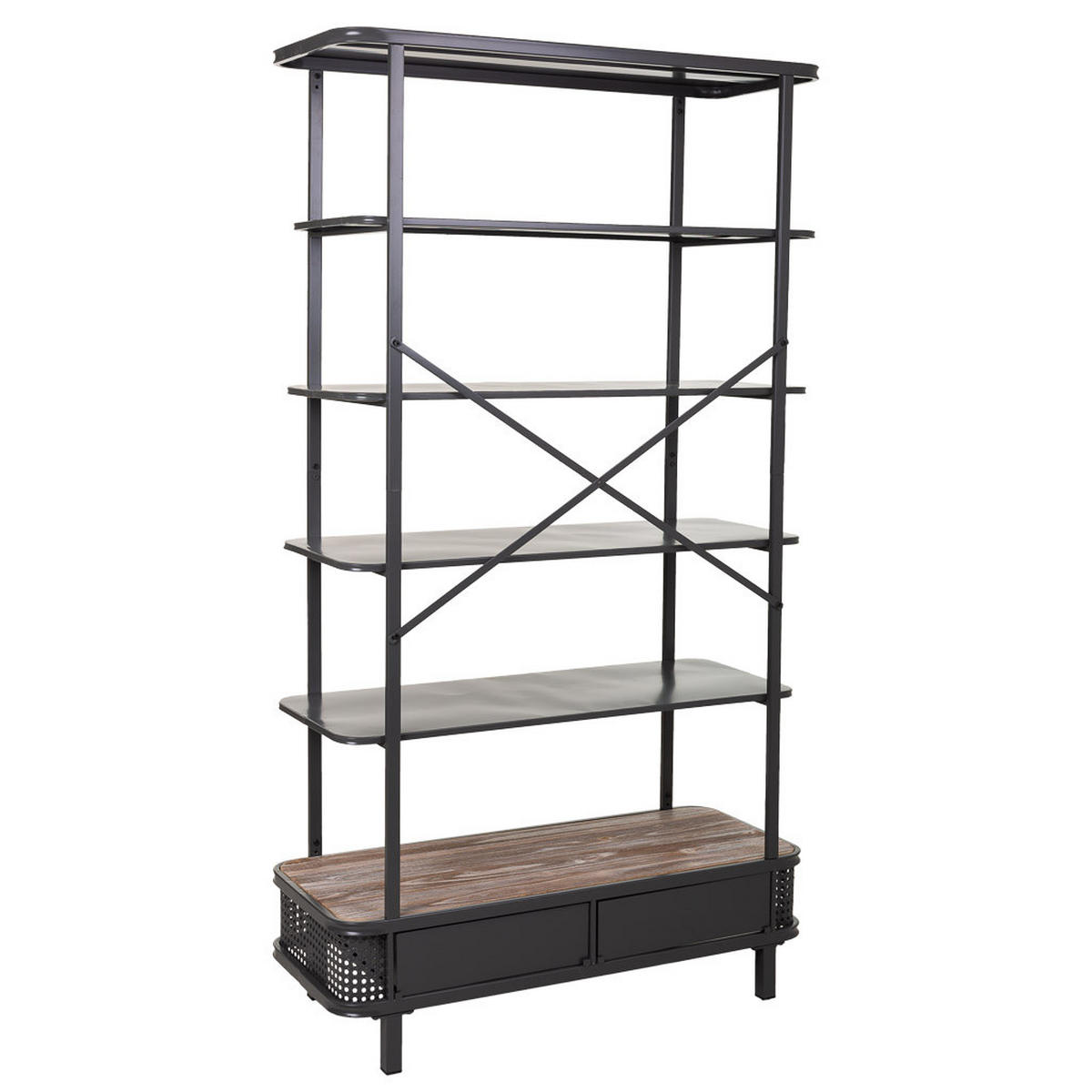 REGAL aus Metall und Holz, Grau, 100x40x181 - Grau, Metall (100/181/40cm) - Wanderlust