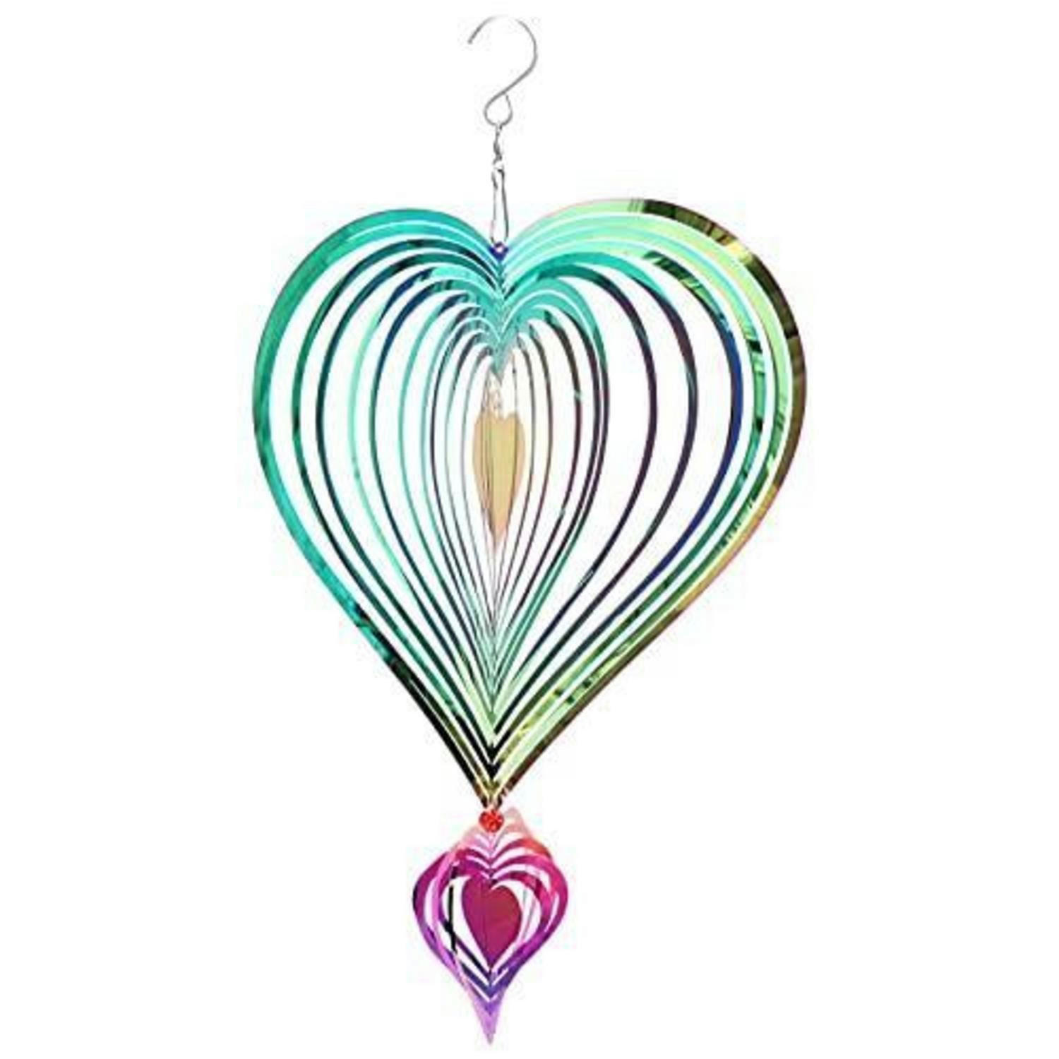 WINDSPIEL Herz Edelstahl 3D Farbverlauf - Multicolor, Metall (46.5/25/46.5cm)